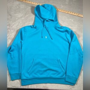 Light blue Polo sweater white pony XL